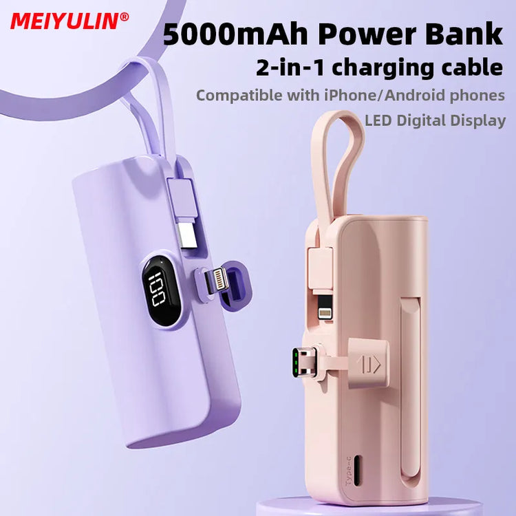 5000mAh Mini Power Bank USB-Type C Lighting Interface For iPhone iPad  Xiaomi Huawei Fast Charging Portable Wireless Powerbank